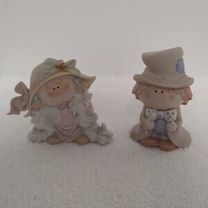 Bumpkins Girl Dress Up Boy Groom Set/2 Bisque Porcelain Figurines by Fabrizio